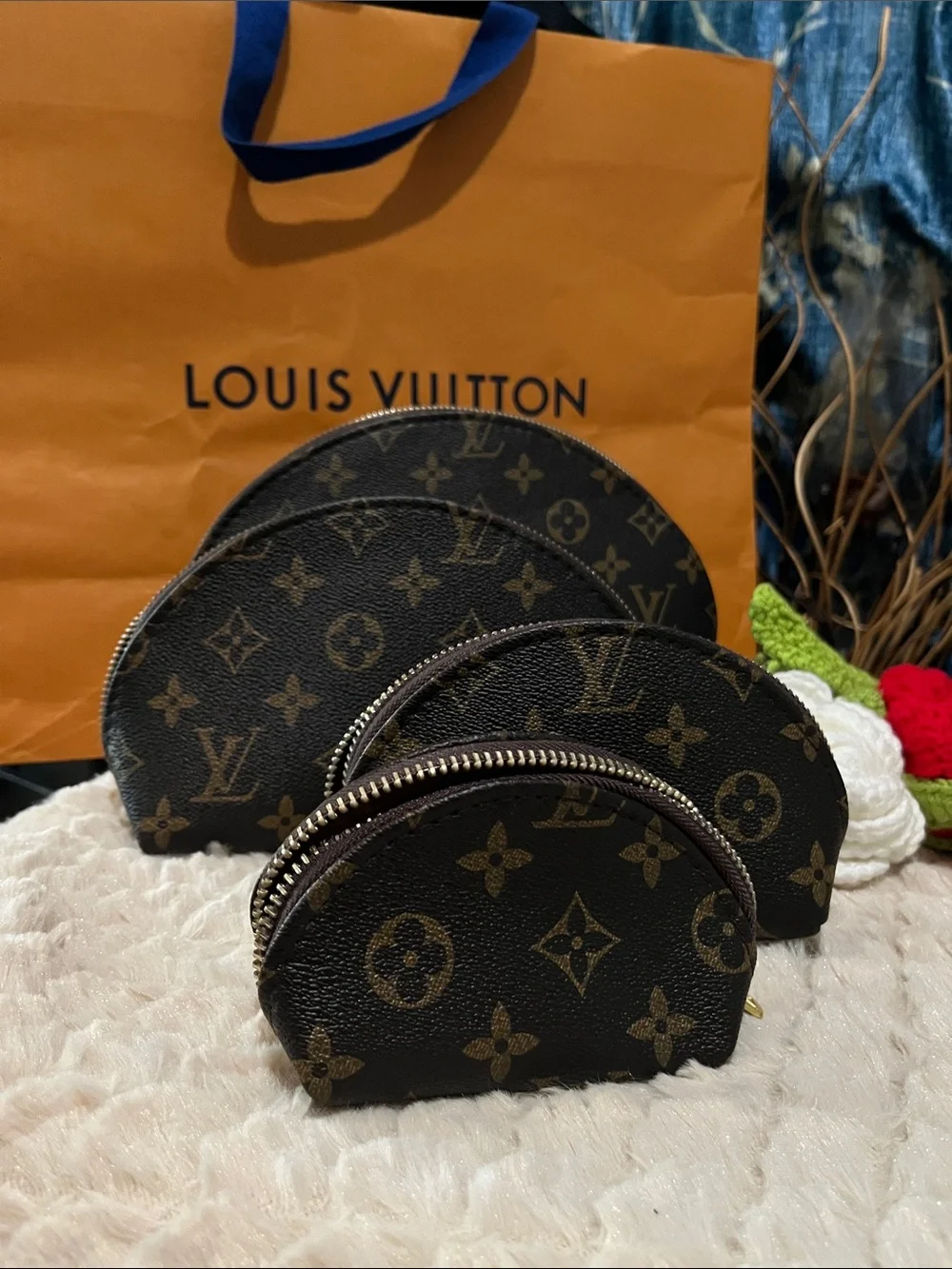 nwt Monogram Canvas Coin Pouch Set